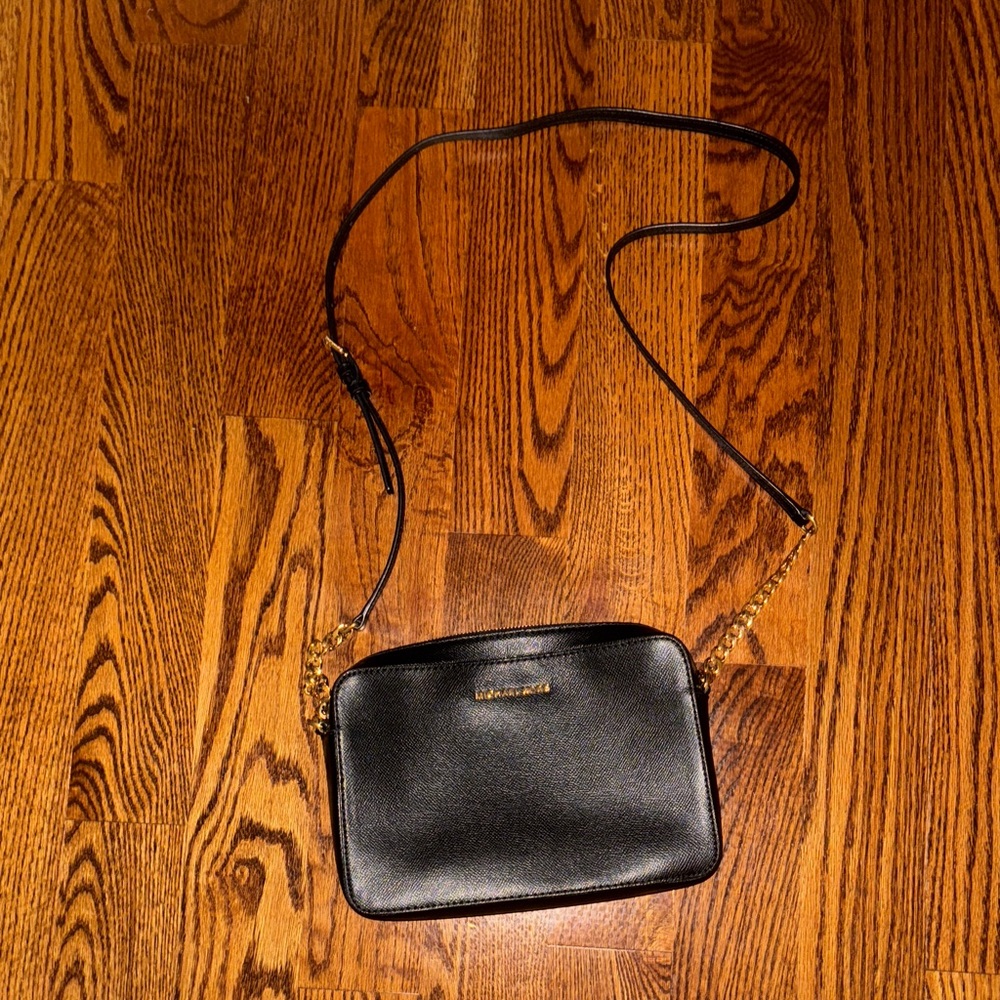 Michael Kors Black Leather Crossbody Bag